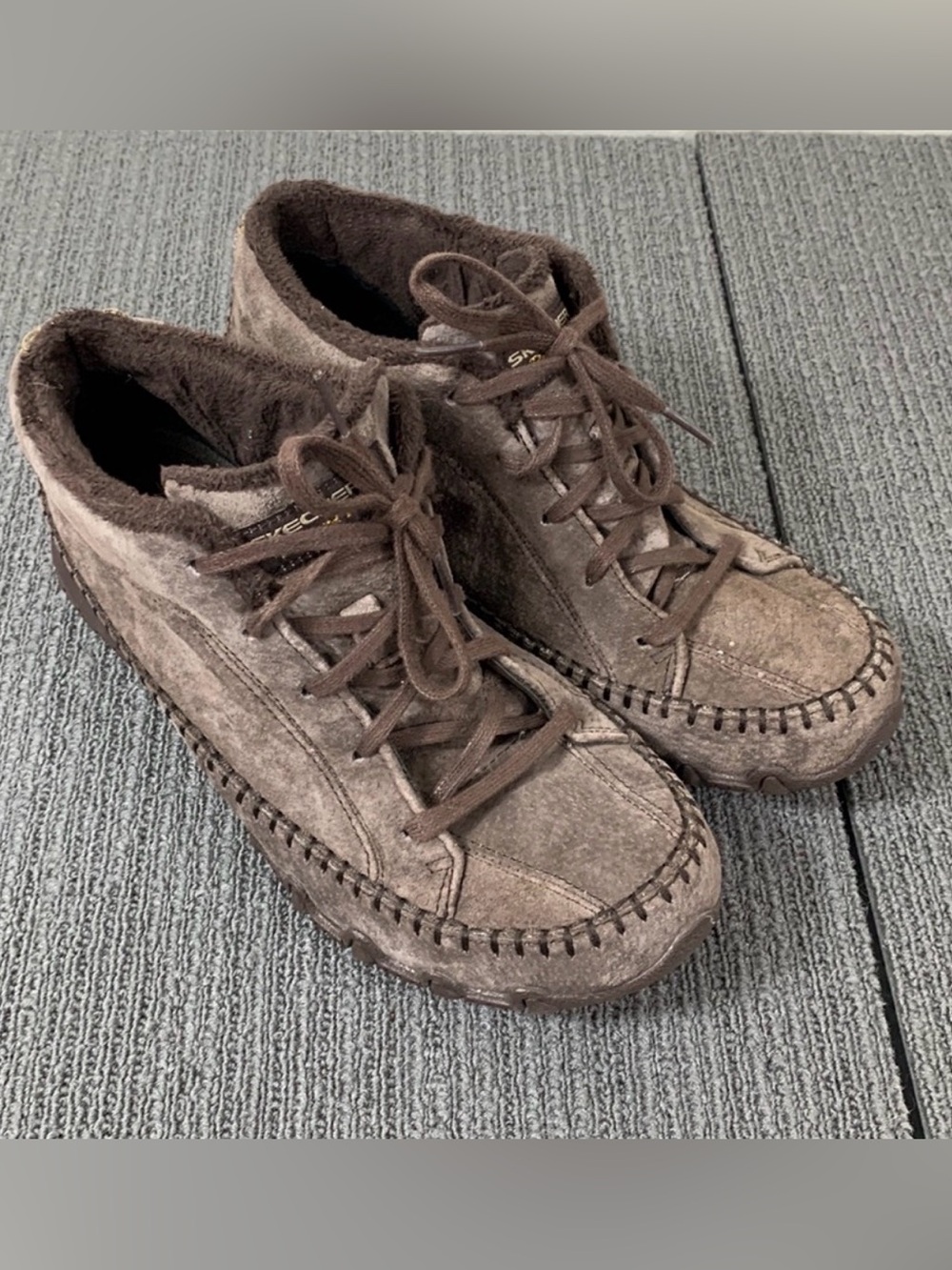 Skechers Relaxed Fit Biker Brown Suede Leather Ankle Moccasin Chukka Boots